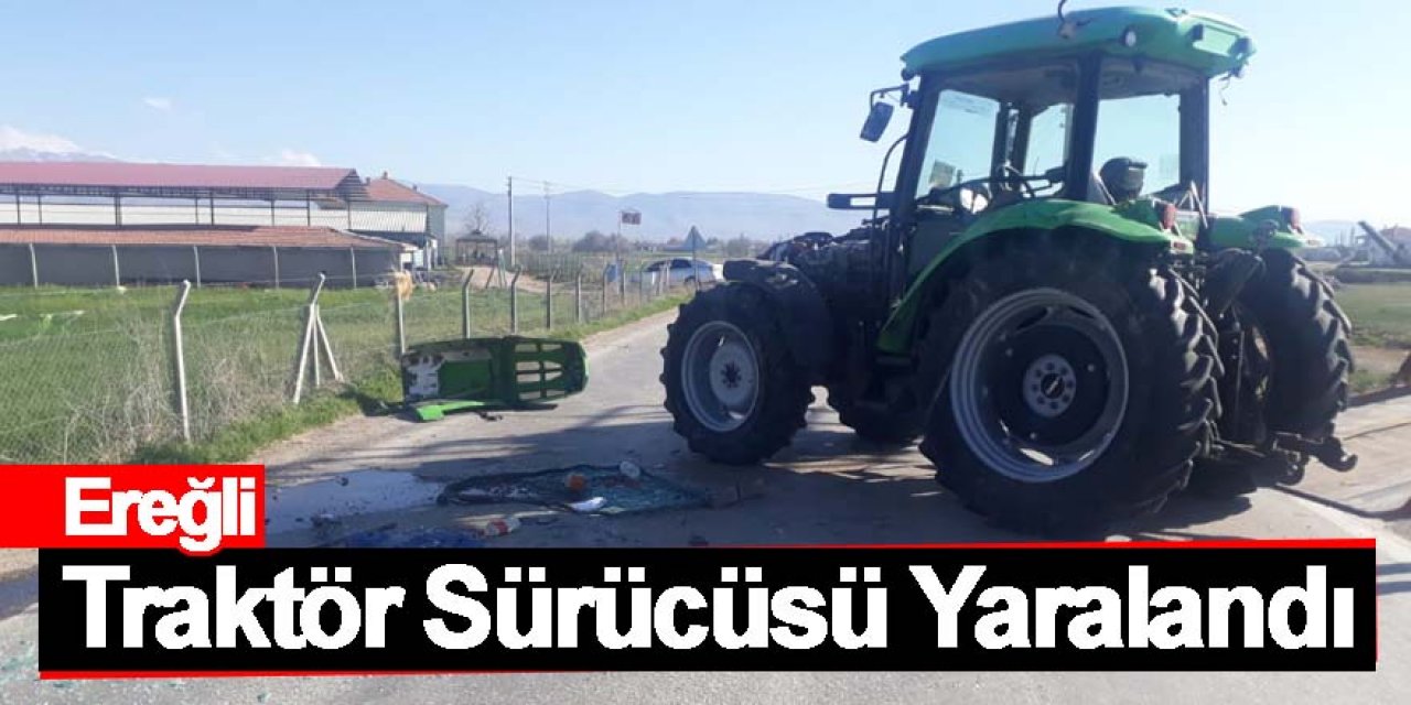 Devrilen traktörün sürücüsü yaralandı