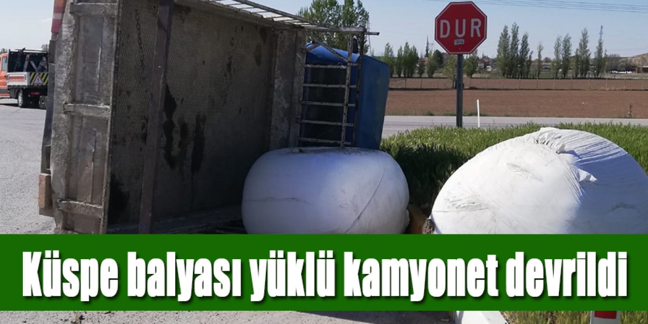 KÜSPE YÜKLÜ KAMYONET DEVRİLDİ, SÜRÜCÜSÜ HAFİF YARALANDI