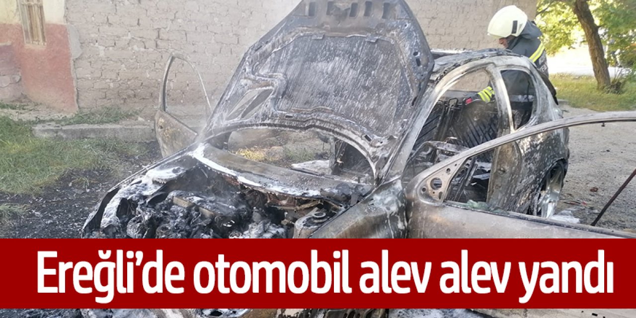 Park halindeki otomobil alev topuna döndü