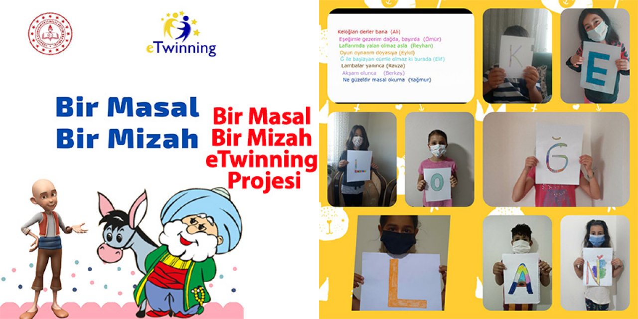 Türkmen İlkokulu öğrencilerinden 'Bir Masal Bir Mizah eTwinning Projesi'