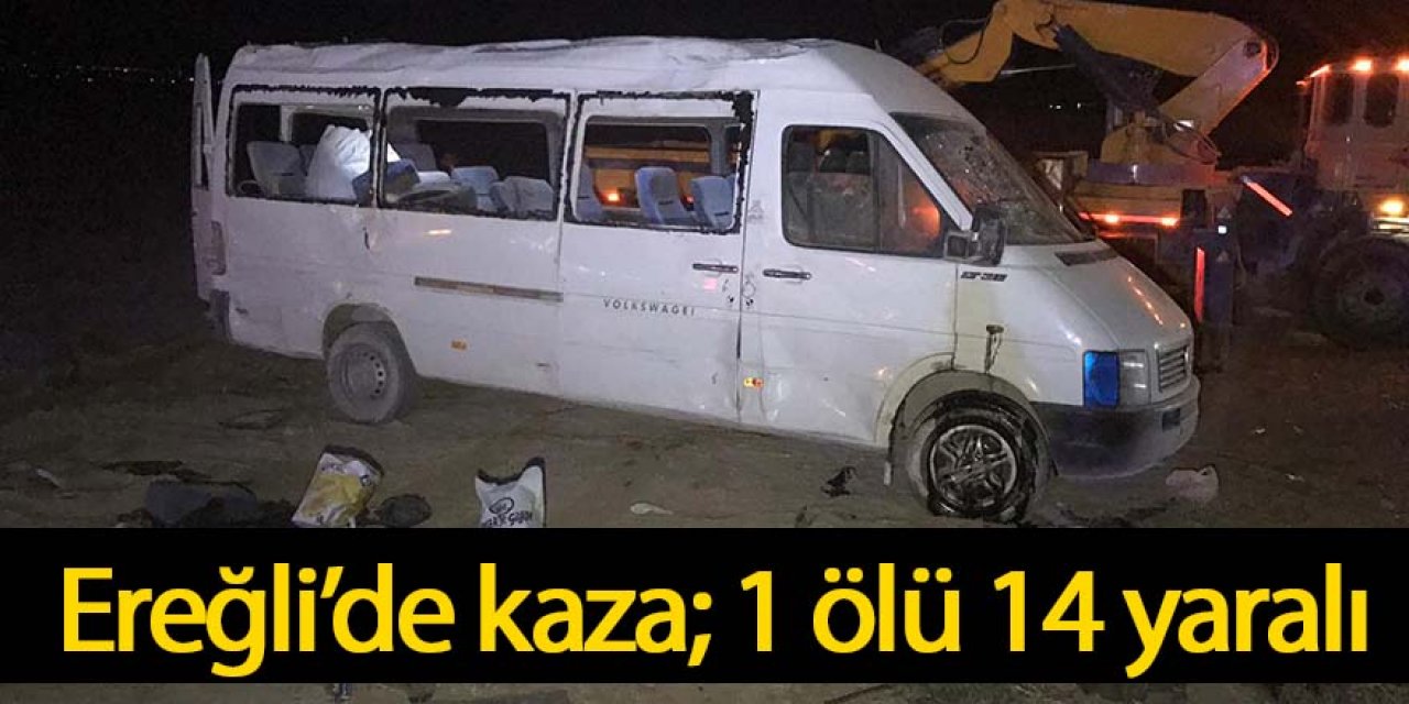 Tarım işçilerini taşıyan minibüs takla attı; 1 ölü 14 yaralı