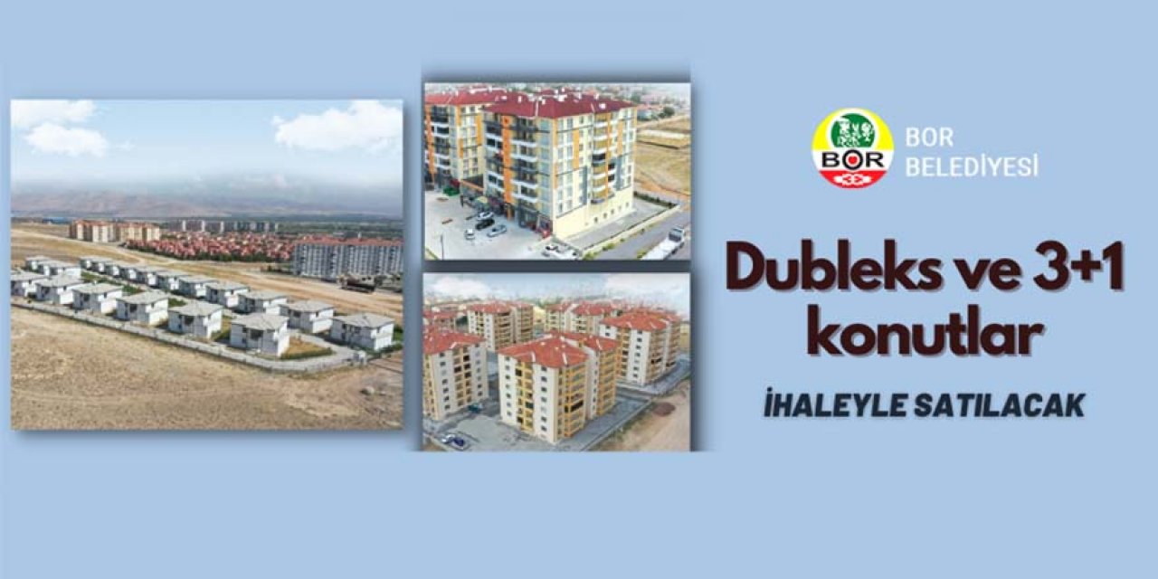Bor Belediyesinden satılık konutlar