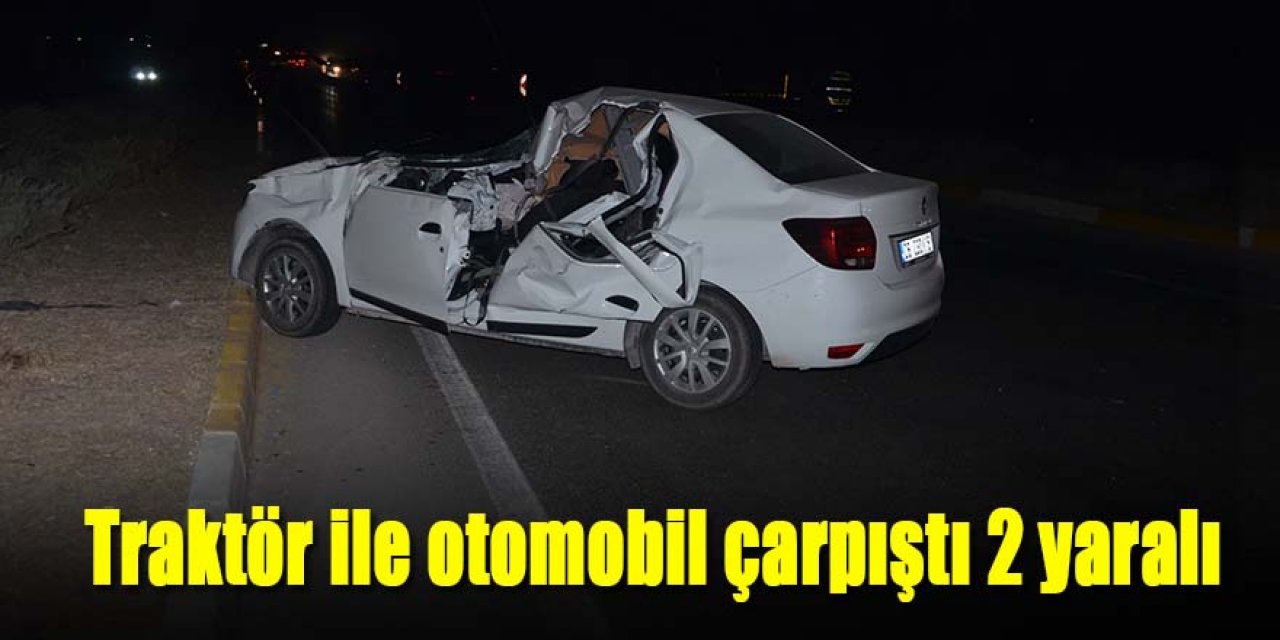 Küspe yüklü traktör ile otomobil çarpıştı: 2 yaralı