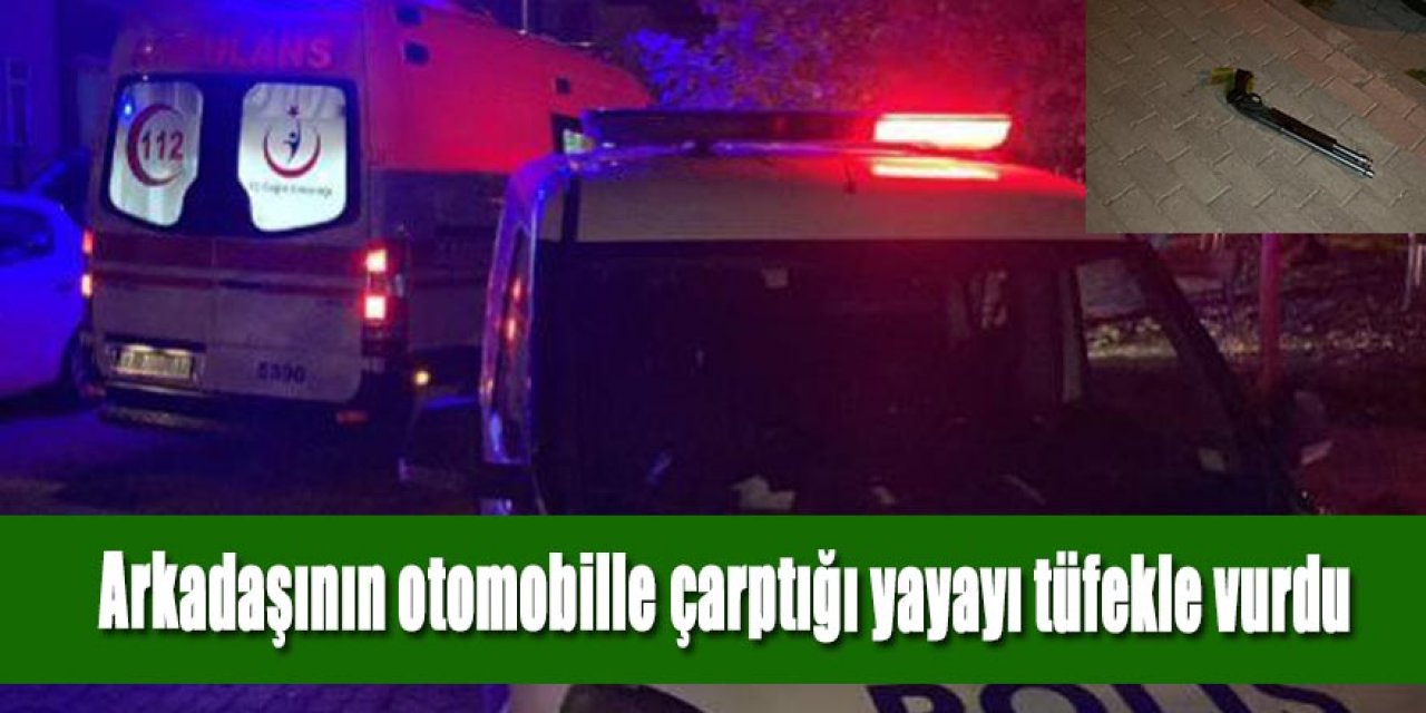 ARKADAŞININ OTOMOBİLLE ÇARPTIĞI YAYAYI TÜFEKLE VURDU