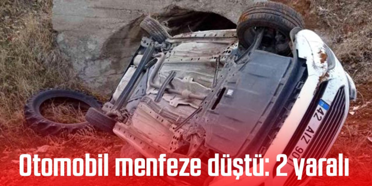 Kontrolden çıkan otomobil menfeze düştü: 2 yaralı