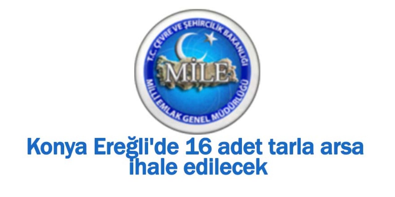 Konya Ereğli'de 16 adet tarla arsa ihale edilecek