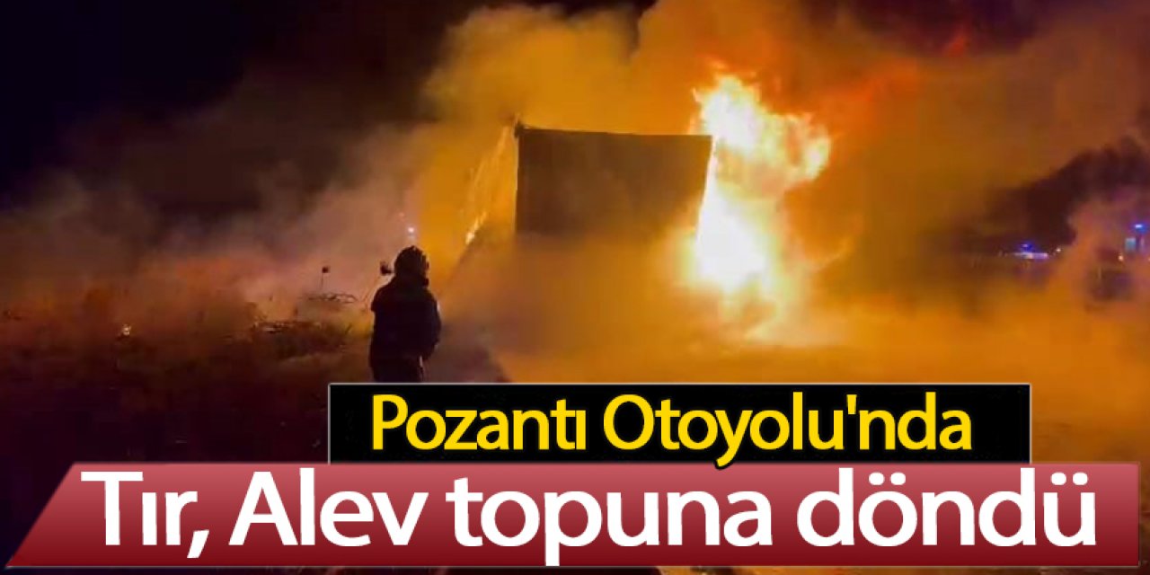 Plastik hammaddesi yüklü Tır, Alev topuna döndü