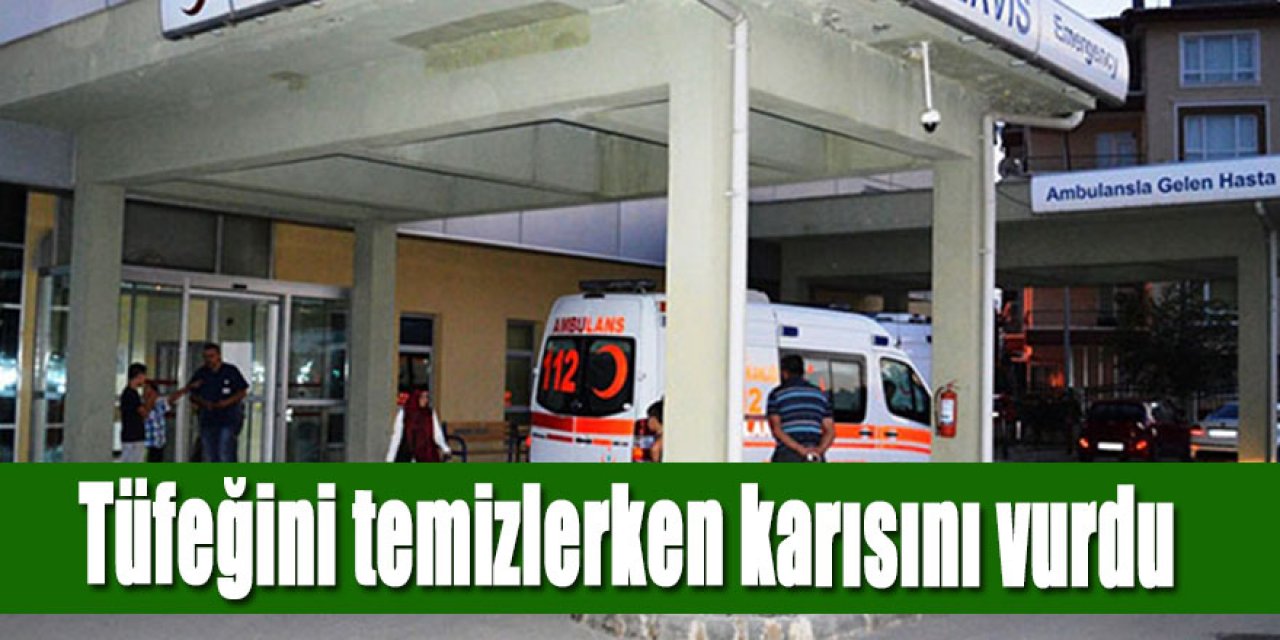 Tüfeğini temizlerken karısını vurdu