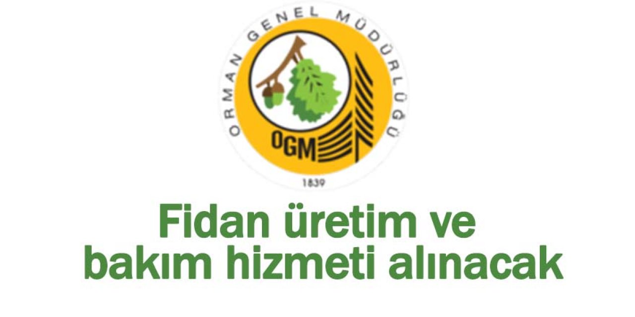 Fidan üretim ve bakım hizmeti alınacak