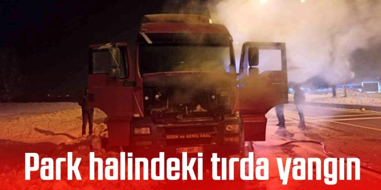 Park halindeki tırda yangın
