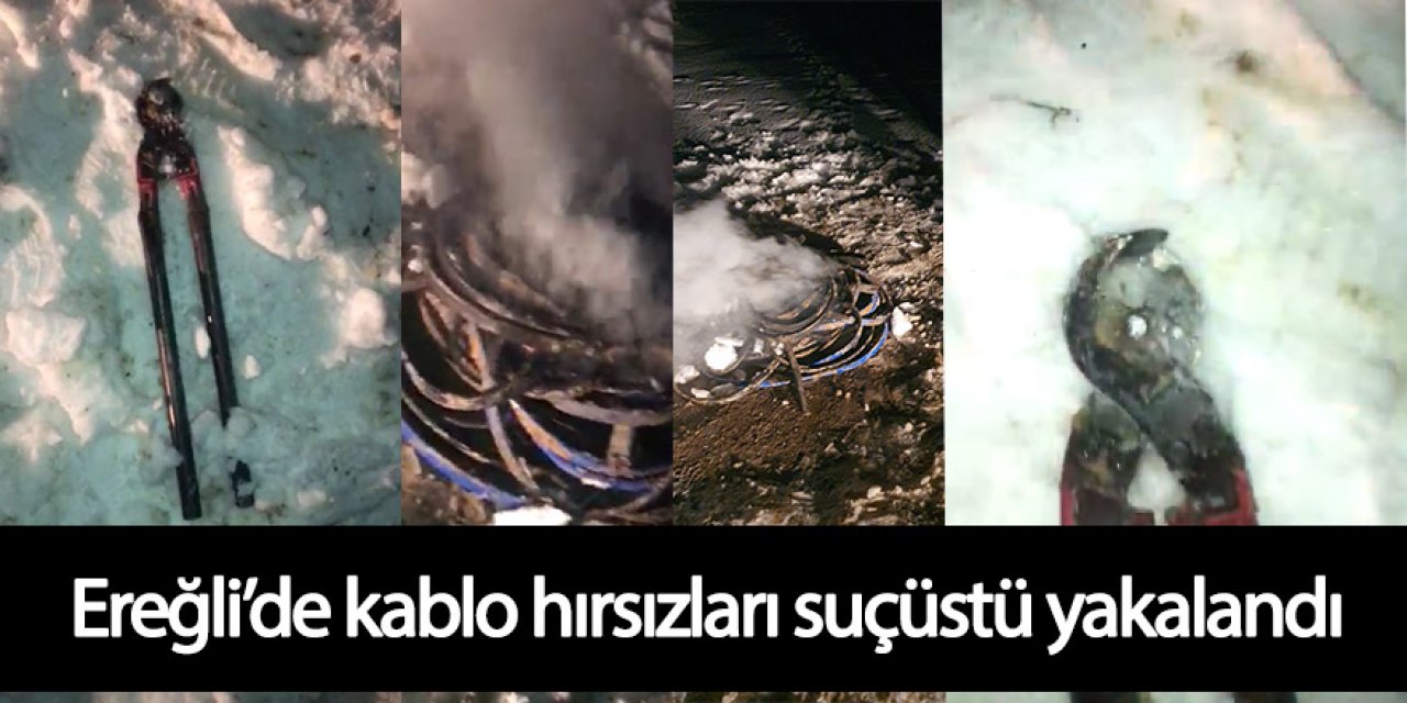Kablo hırsızları jandarmaya yakalandı