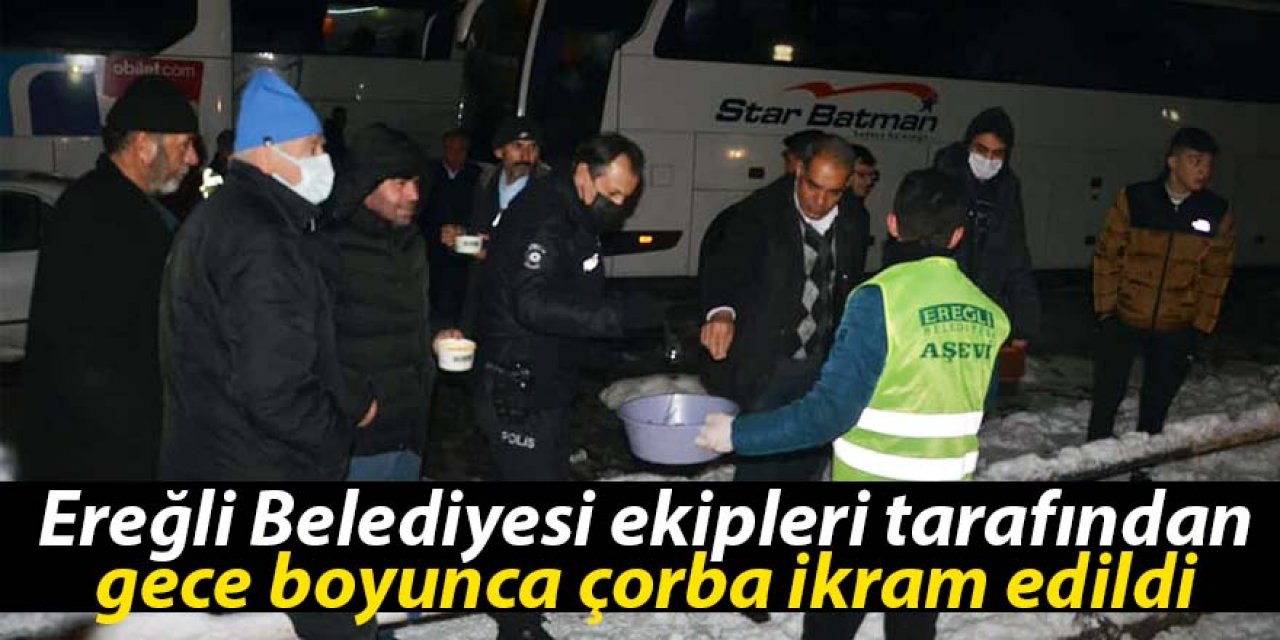 Mahsur kalanlara çorba ikram edildi