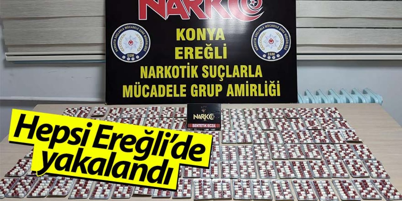Ereğli’de çok sayıda uyuşturucu hap ele geçirildi