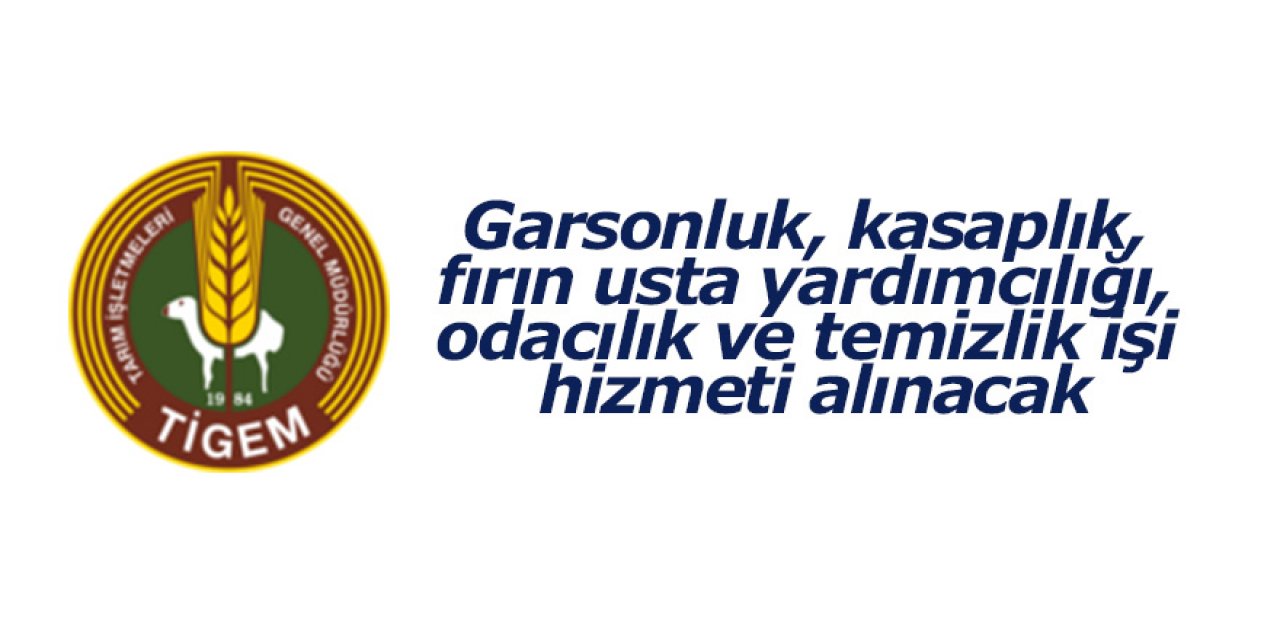 Garsonluk, kasaplık, fırın usta yardımcılığı, odacılık ve temizlik işi hizmeti alınacak