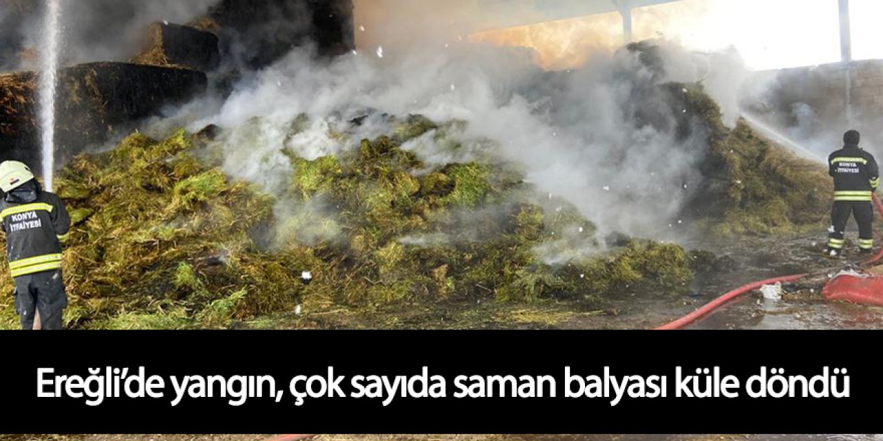 Ereğli’de yangın: 50 ton saman balyası küle döndü