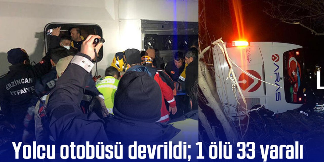 Yolcu otobüsü şarampole devrildi: 1 ölü, 33 yaralı