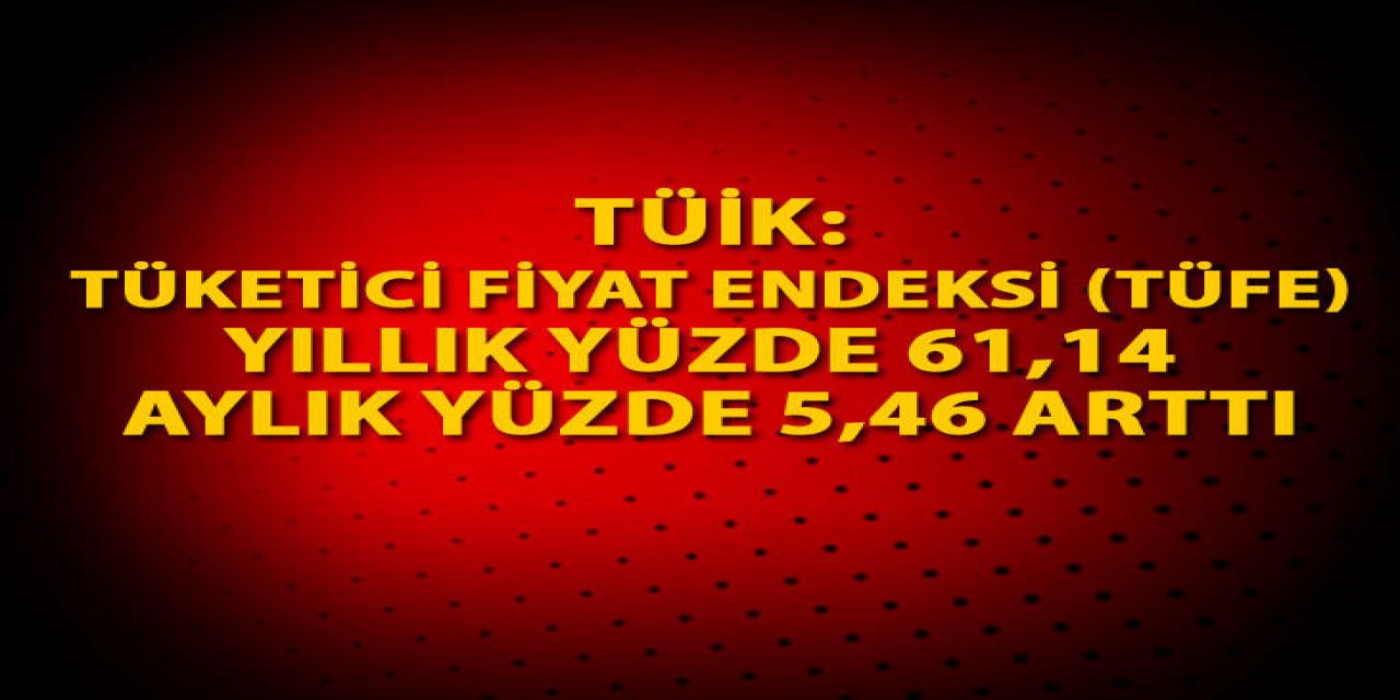 Enflasyon martta yüzde 5,46 artarken, yıllık bazda yüzde 61,14 oldu