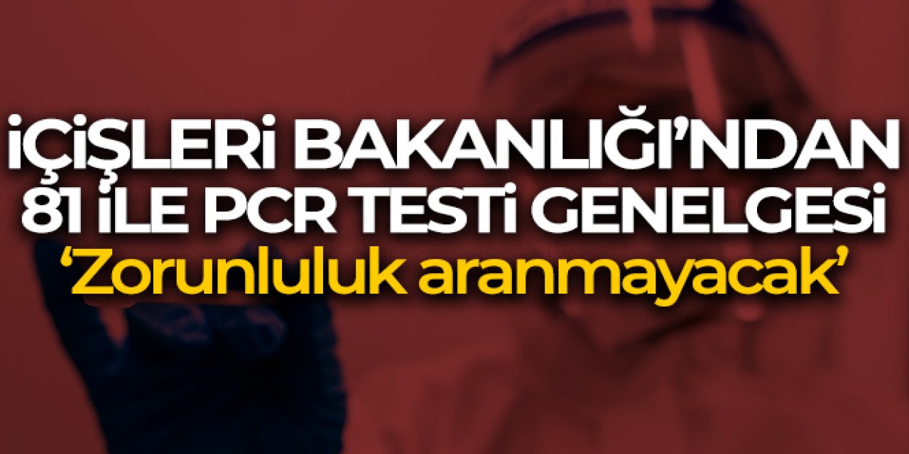 İçişleri Bakanlığı'ndan PCR testi zorunluluğu açıklaması