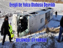 Yolcu Otobüsü Devrildi: 37 Yaralı