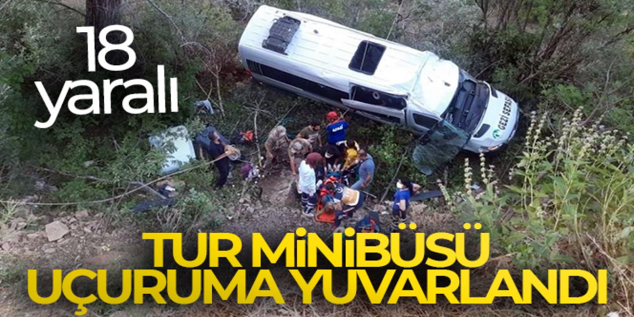Tunceli'de tur minibüsü uçuruma yuvarlandı: 18 yaralı