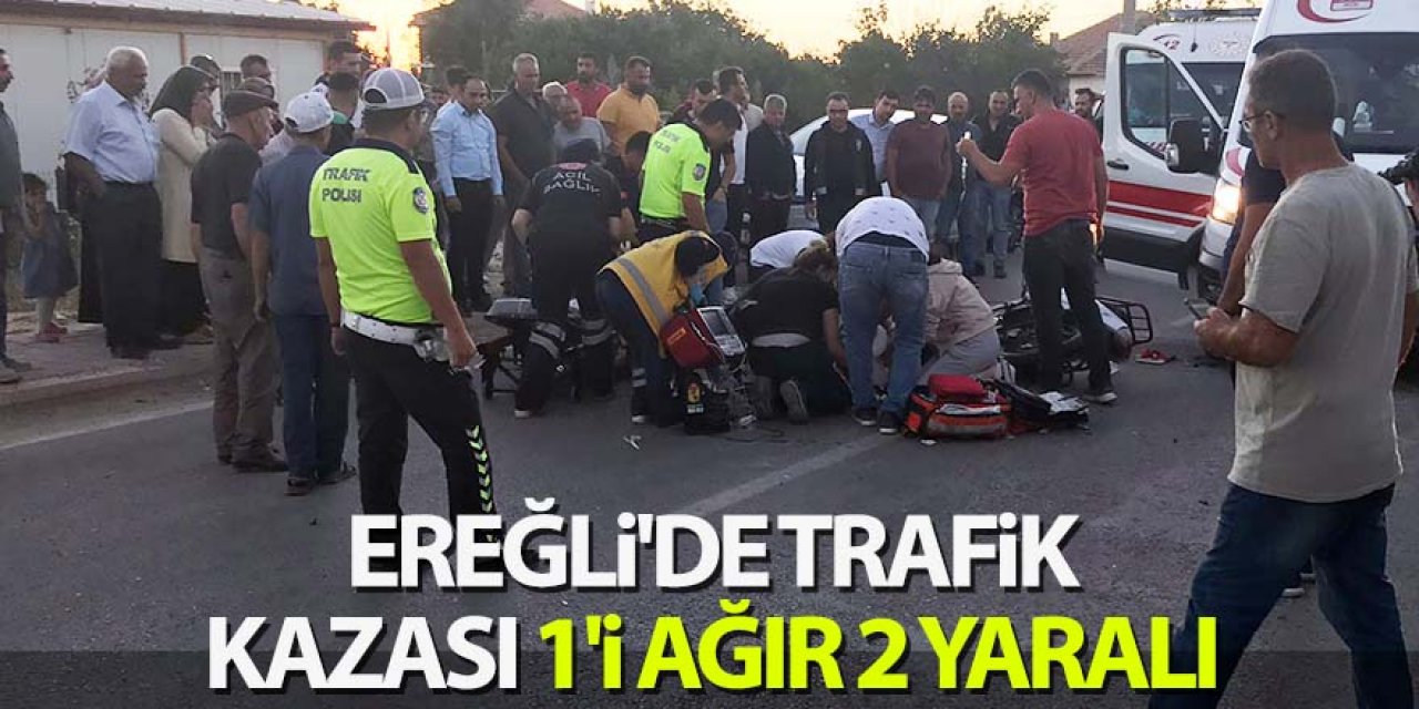 Ereğli'de, İvriz yolunda trafik Kazası 1'i ağır 2 yaralı