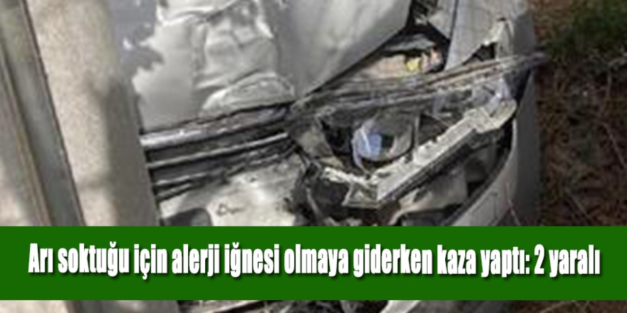 Arı soktuğu için alerji iğnesi olmaya giderken kaza yaptı: 2 yaralı