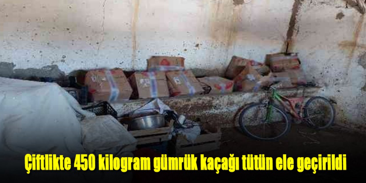 Çiftlikte 450 kilogram gümrük kaçağı tütün ele geçirildi