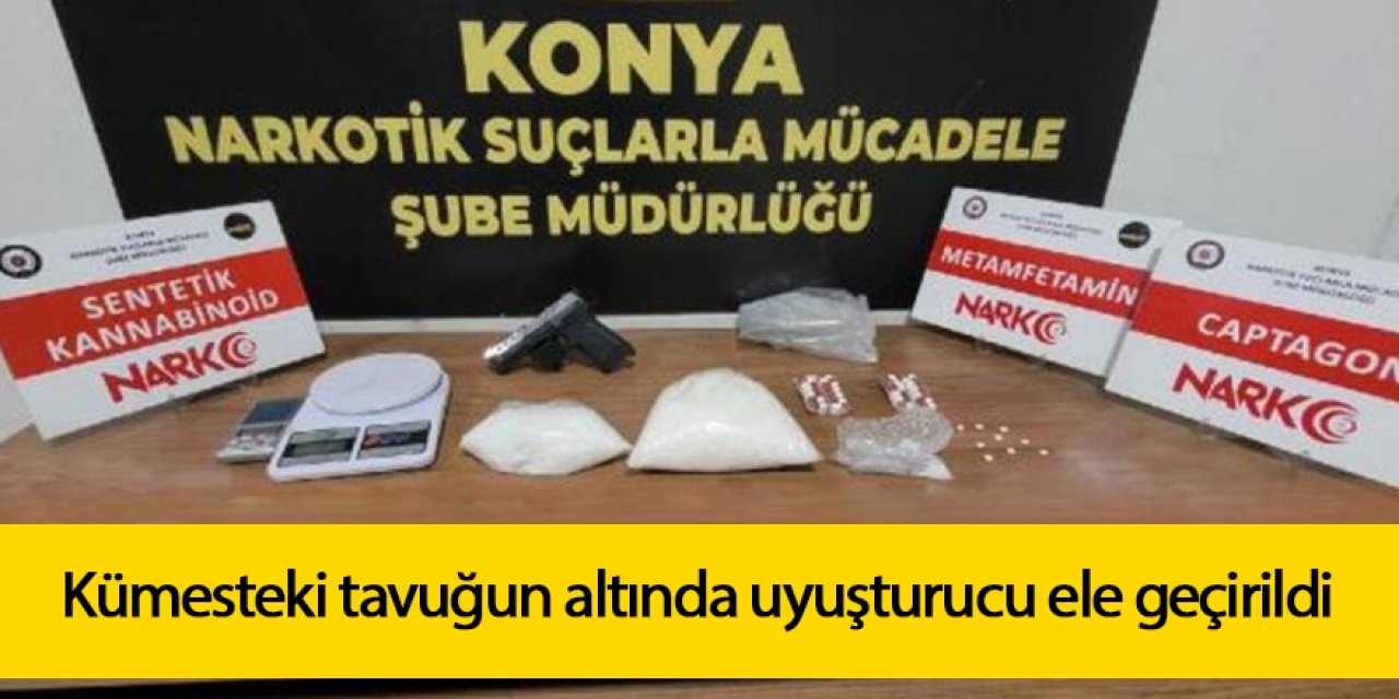 Kümesteki tavuğun altında uyuşturucu ele geçirildi