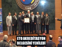 ETO Akreditasyon belgesini yeniledi