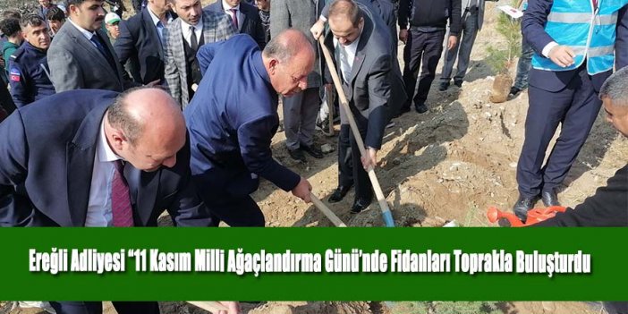 Ereğli Adliyesi “11 Kasım Milli Ağaçlandırma Günü’nde Fidanları Toprakla Buluşturdu