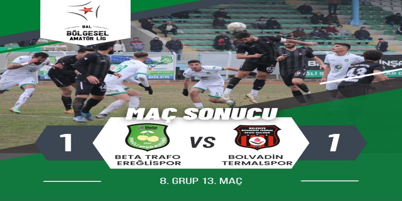 BETA TRAFO EREĞLİSPOR, 10 KİŞİ KALDIĞI MAÇTA 1 PUANA RAZI OLDU