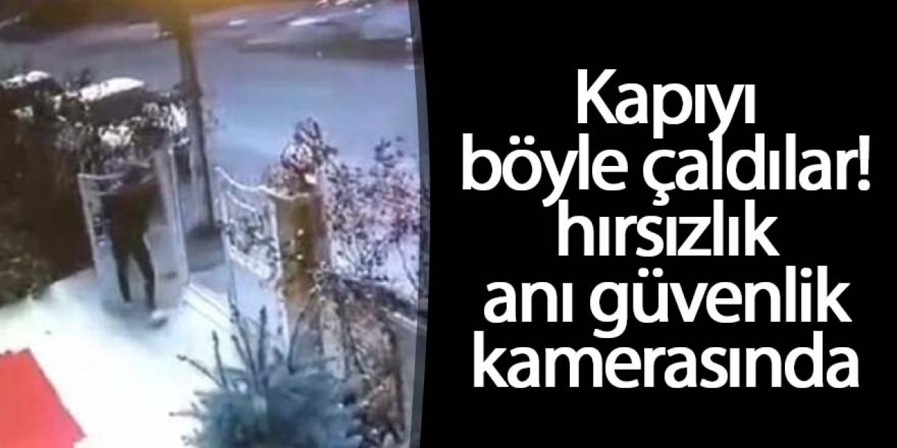 Kapı hırsızlığı güvenlik kamerasında