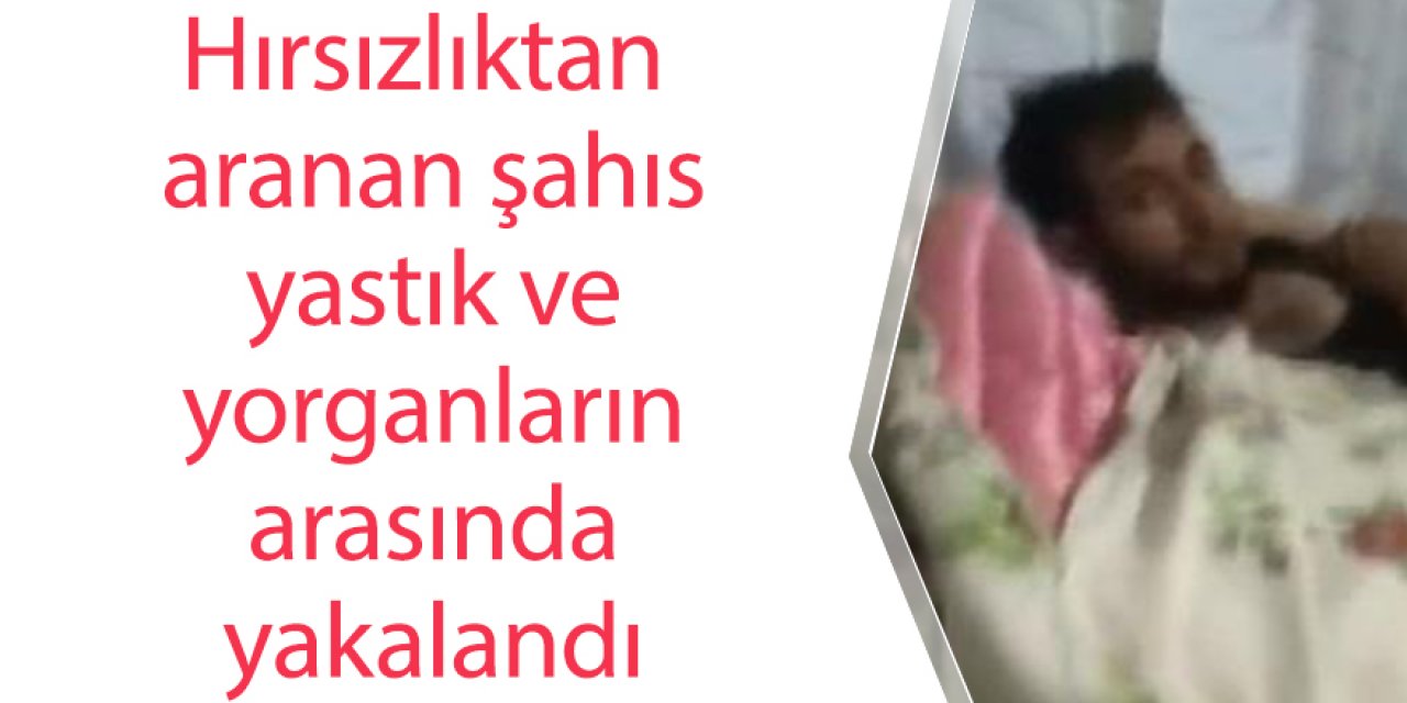 Hırsızlıktan aranan şahıs yastık ve yorganların arasında yakalandı