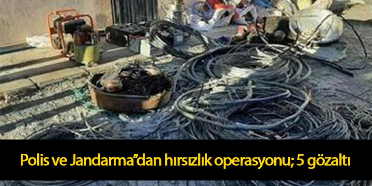 Polis ve jandarmadan hırsızlık operasyonu: 5 gözaltı