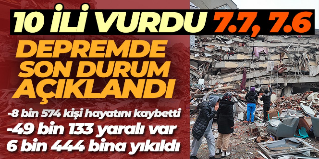 Depremde can kaybı sayısı 8 bin 574'e yükseldi
