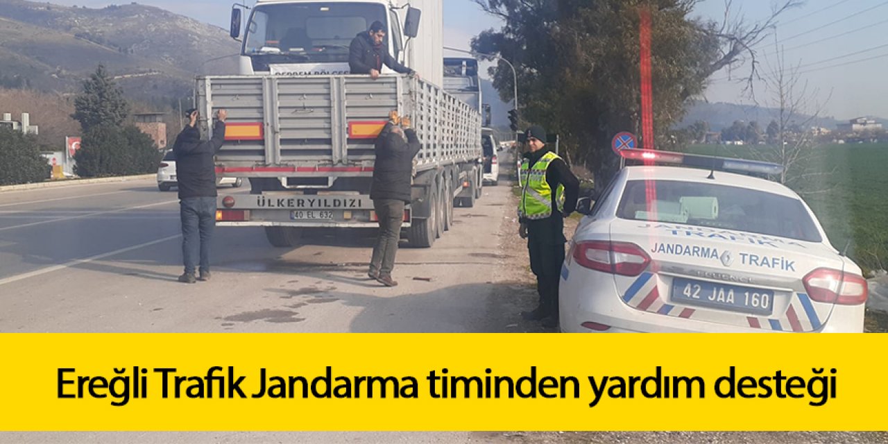 Ereğli Trafik Jandarma timinden yardım desteği