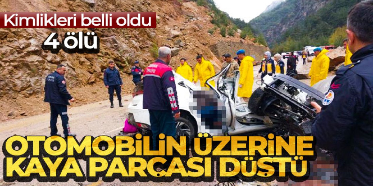 Otomobilin üzerine kaya düştü: 4 öğretmen öldü