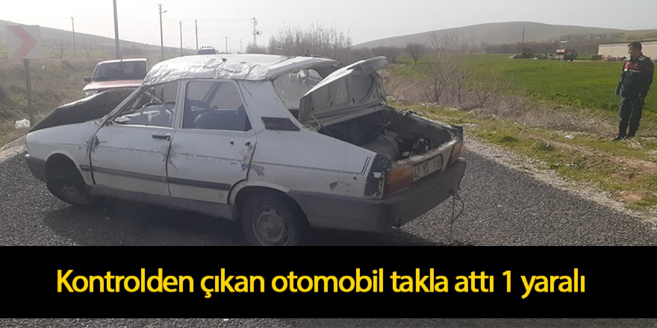 Kontrolden çıkan otomobil takla attı 1 yaralı