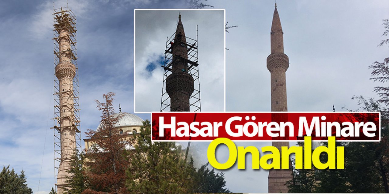 Belkaya’da Hasar Gören Minare, Belediye Tarafından Kısa Zamanda Onarıldı
