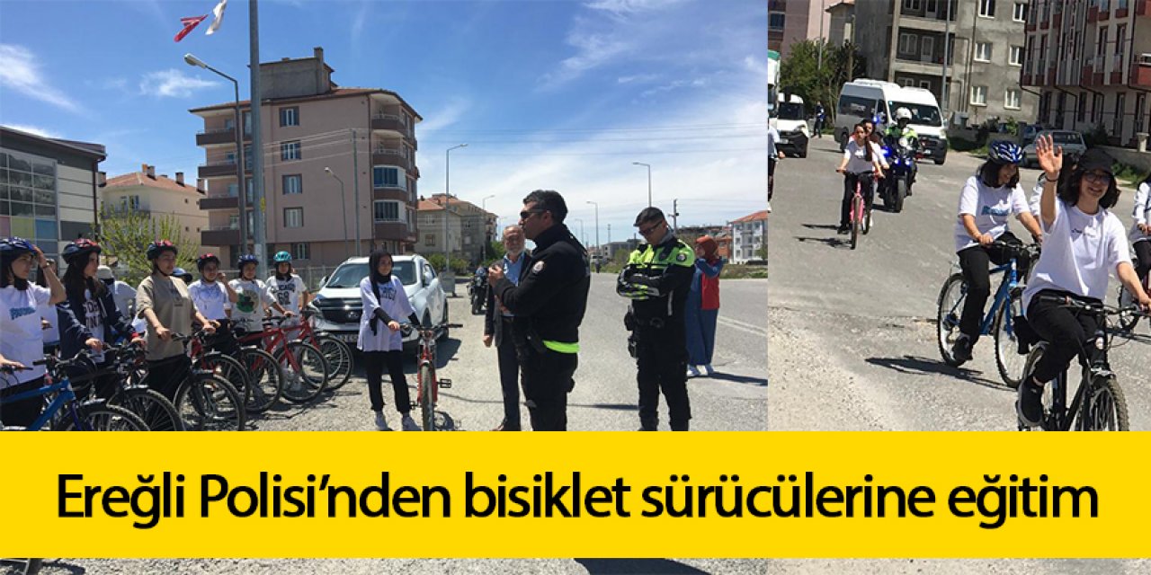 Ereğli Polisi’nden bisiklet sürücülerine eğitim