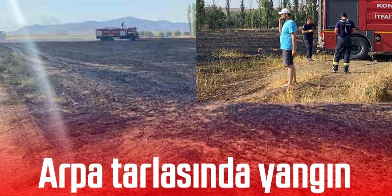 Arpa tarlasında yangın