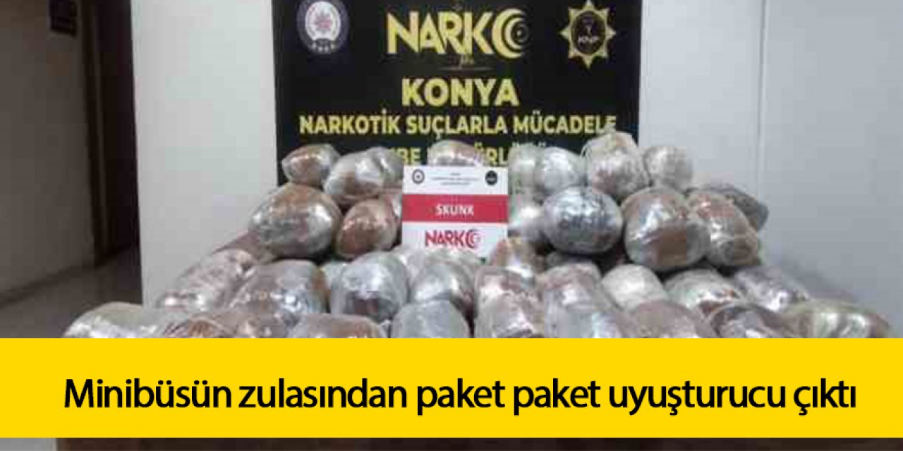 Minibüsün zulasından paket paket uyuşturucu çıktı