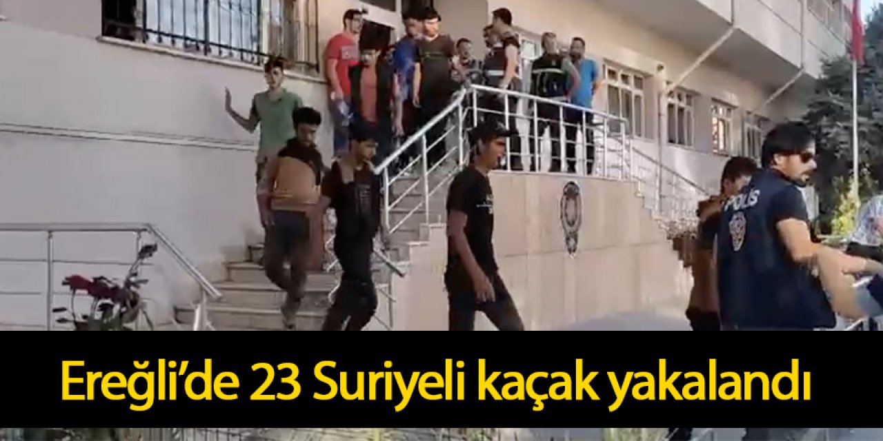Ereğli’de Sürücüsünün terk edip kaçtığı minibüste 23 kaçak göçmen yakalandı