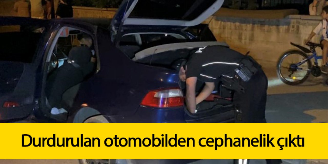 Durdurulan otomobilden cephanelik çıktı