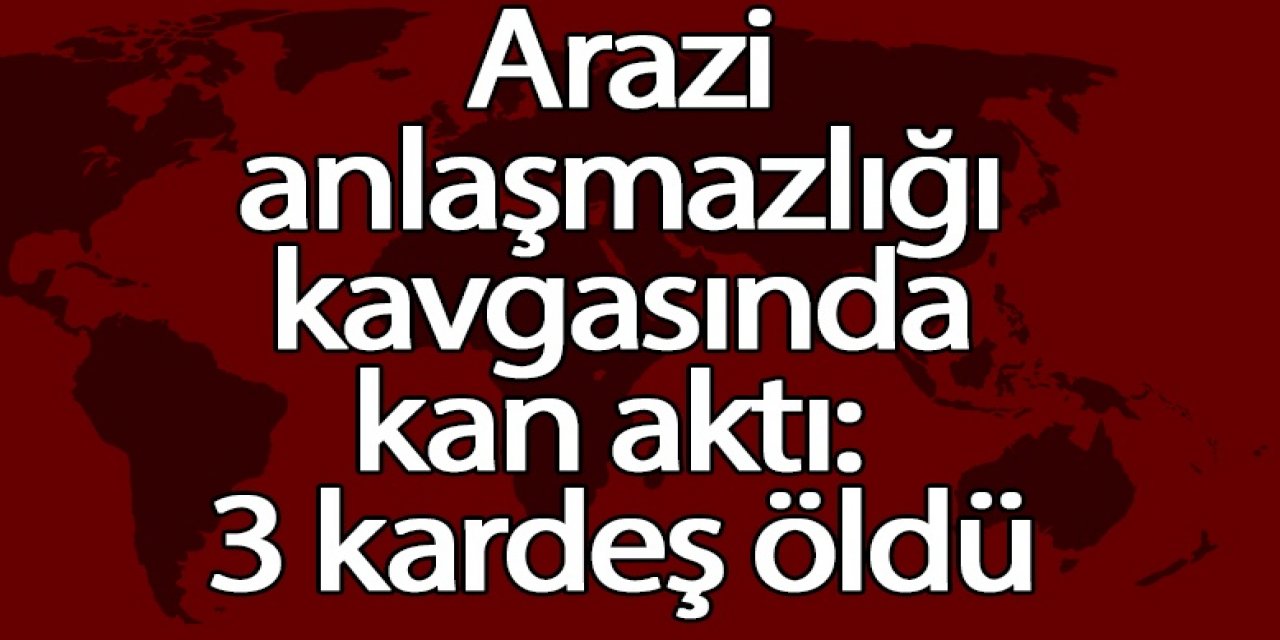 Komşuların, Arazi anlaşmazlığı kavgası kanlı bitti: 3 kardeş öldürüldü