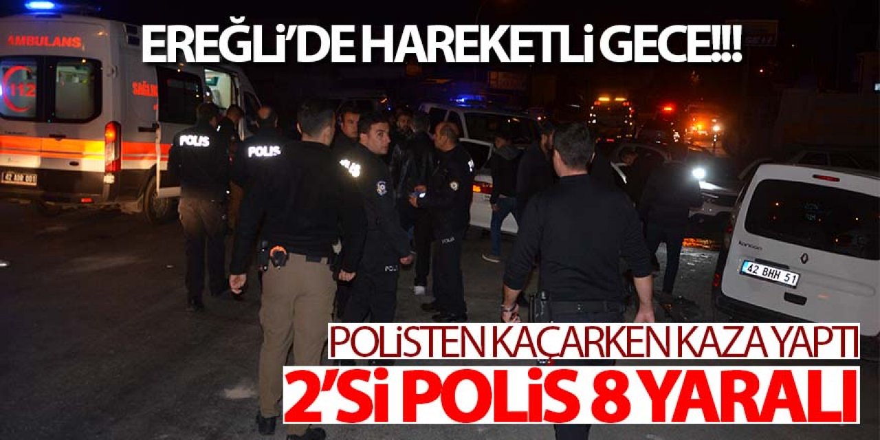 Şüpheli araç dur ihtarına uymadı. Polis otosuyla çarpıştı; 2’si polis 8 yaralı