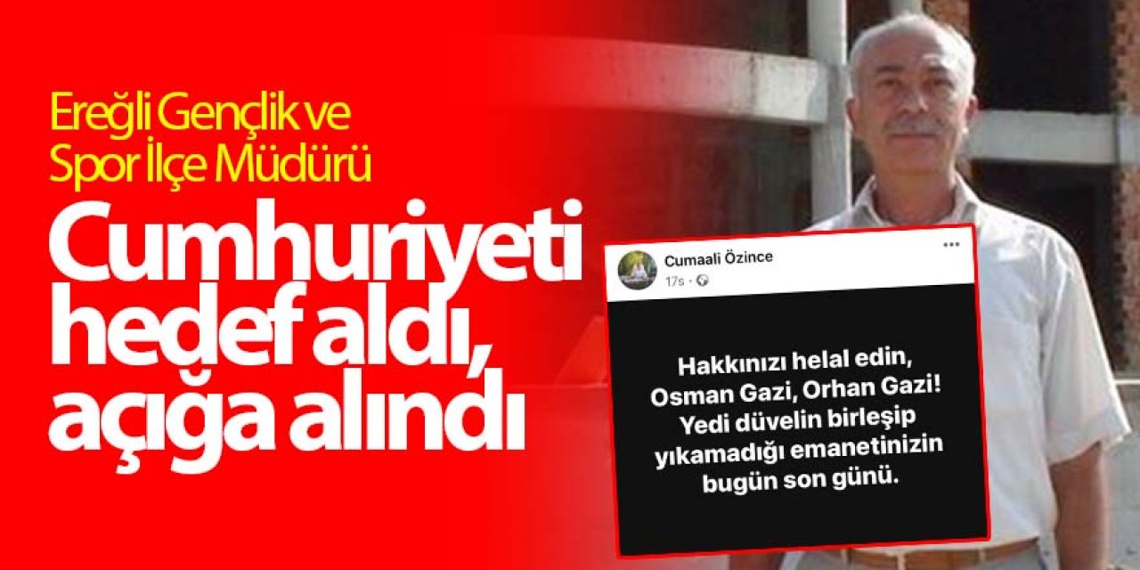Ereğli'de Cumhuriyeti hedef aldı, açığa alındı