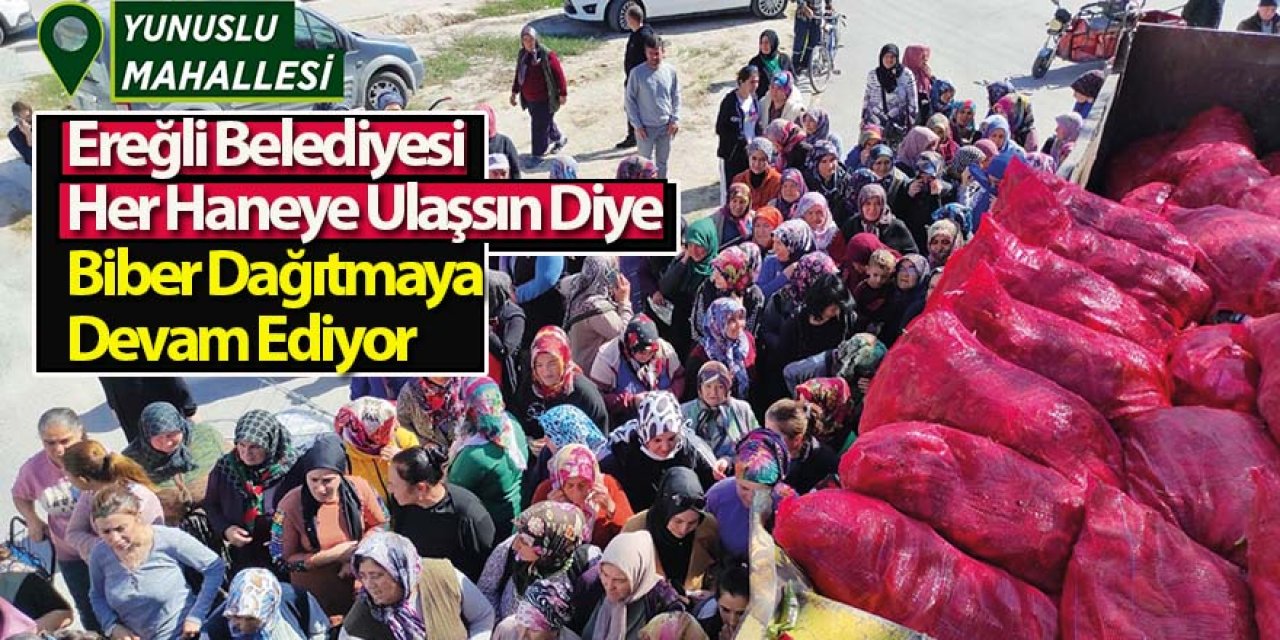 Ereğli Belediyesi Her Haneye Ulaşsın Diye Biber Dağıtmaya Devam Ediyor