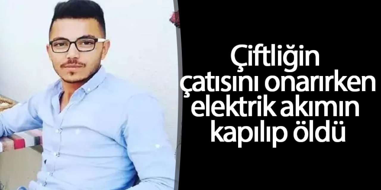 Çiftliğin çatısını onarırken elektrik akımına kapılıp öldü