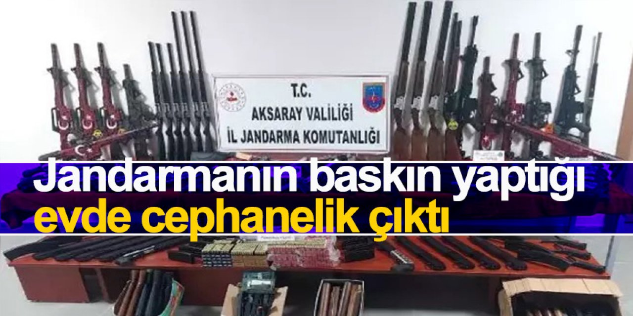 Jandarmanın baskın yaptığı evde cephanelik çıktı